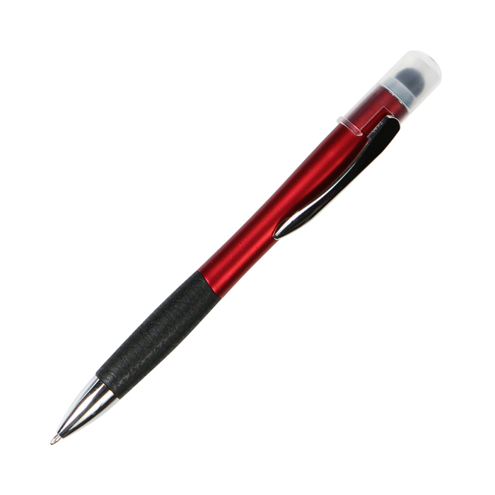 BL-125, Bolí­grafo retráctil fabricado en plástico con luz interior del color del barril, puntero touch y tinta de escritura negra.