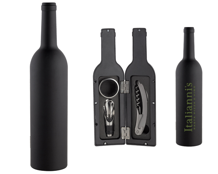 VNB4115, Set de vino con sacacorchos manual, servidor con tapón y boquilla, anillo antiderrames.